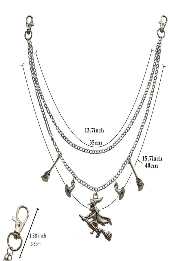 AETYWYEIN Gothic Witch Pant Chain, Cool and Punk Pendant Trousers Jeans Accessories, Hip Hop Layered Belt Chains, Quirky Jewelry for DIY Bags Pocket Chain - Image 2